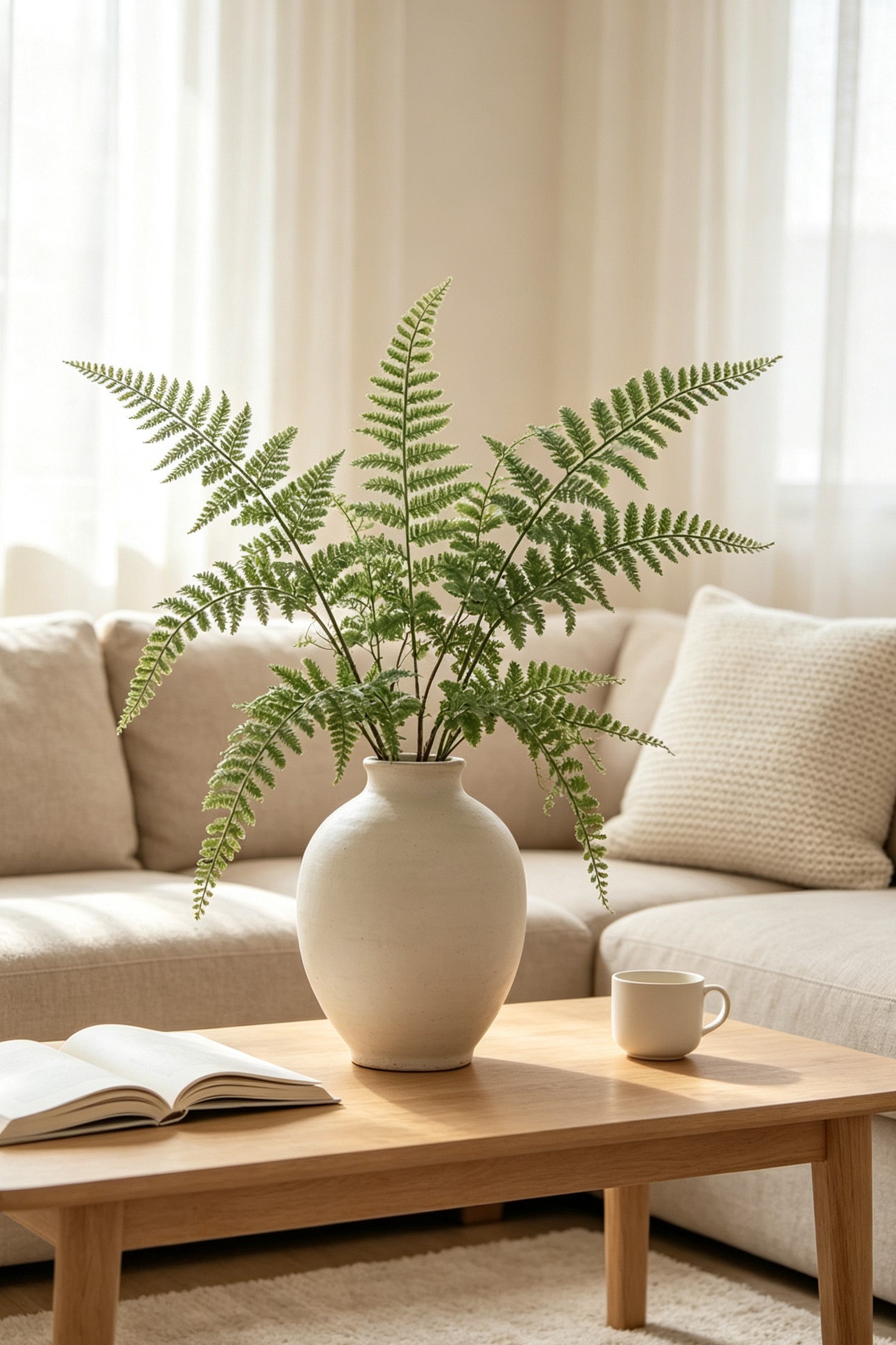 Artificial Maidenhair Fern Branch – Faux Greenery Stem | Artificial Floral Arrangement | Eco Perennial