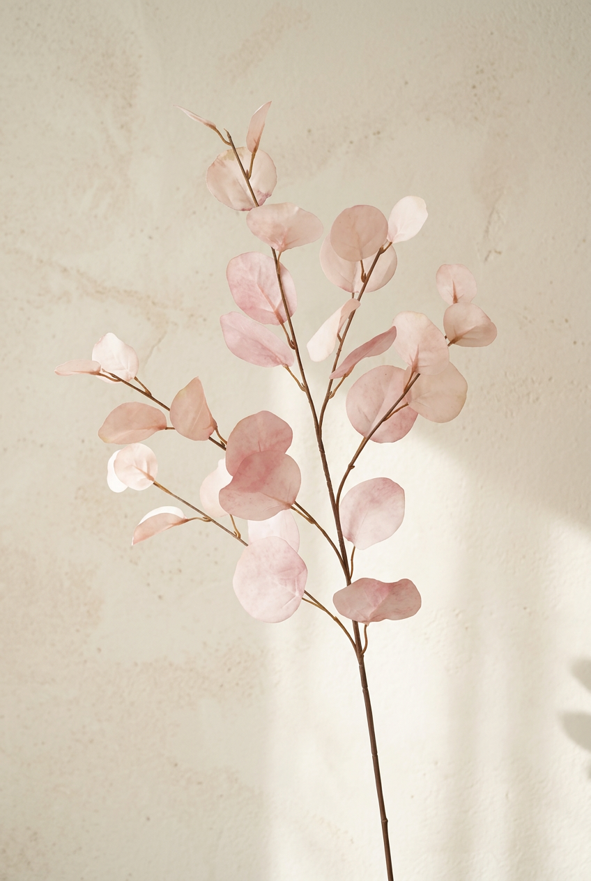 34.3" Autumn Faux Eucalyptus Branches for Fall Decor | Tall Artificial Greenery in 10 Colors Blush Pink | Artificial Greenery | Eco Perennial
