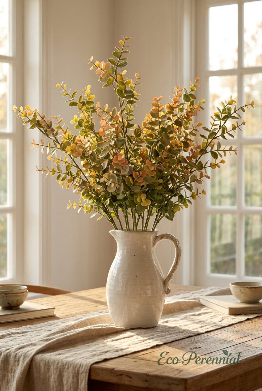 27.6" Real Touch Eucalyptus Stems | 3 Colors | Artificial Greenery | Eco Perennial