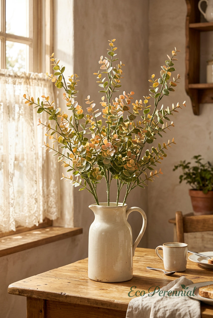 27.6" Real Touch Eucalyptus Stems | 3 Colors | Artificial Greenery | Eco Perennial