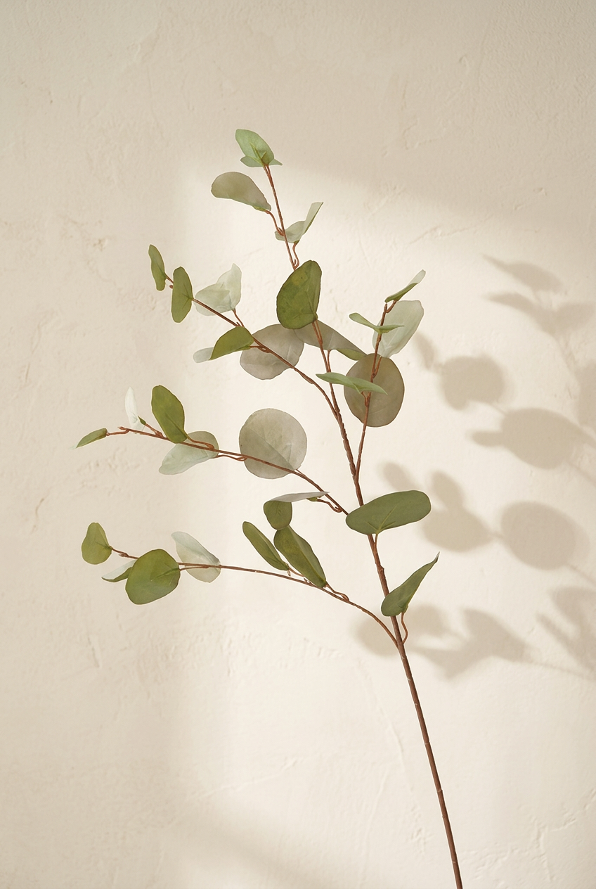 34.3" Autumn Faux Eucalyptus Branches for Fall Decor | Tall Artificial Greenery in 10 Colors Pale Sage | Artificial Greenery | Eco Perennial
