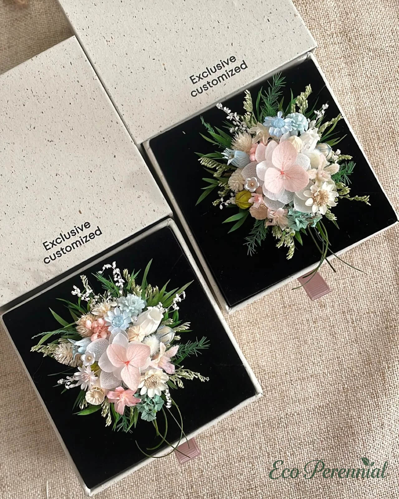 Blush Blue Meadow Preserved Flower Ring – Handcrafted Bridal Floral Jewelry | Jewelry | Eco Perennial