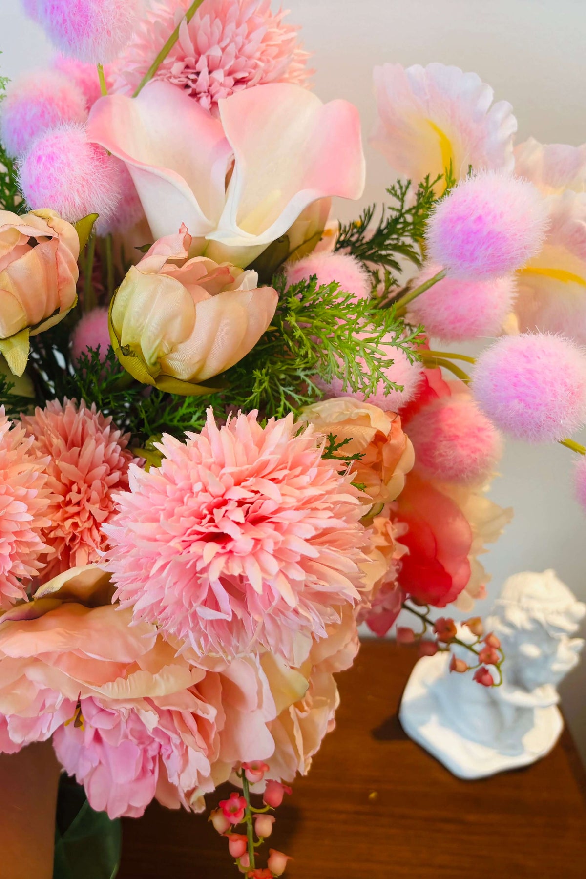 Blush Garden Faux Flower Bouquet | Pink Peony, Calla Lily & Iris | Eco Perennial | Artificial Flower Bouquet | Eco Perennial
