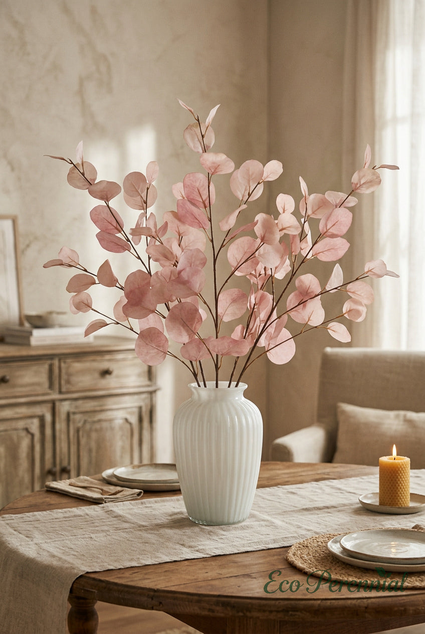 34.3" Autumn Faux Eucalyptus Branches for Fall Decor | Tall Artificial Greenery in 10 Colors | Artificial Greenery | Eco Perennial
