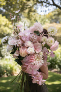 Custom Pink Faux Flower Bouquet | Personalized Silk Floral Arrangement – Eco Perennial PINK | Artificial Flower Bouquet | Eco Perennial