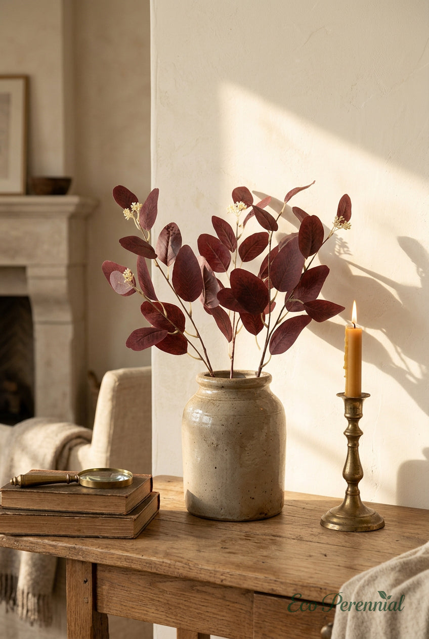 21.3" Seeded Faux Eucalyptus Branches | Realistic Artificial Greenery in 7 Colors | Artificial Greenery | Eco Perennial