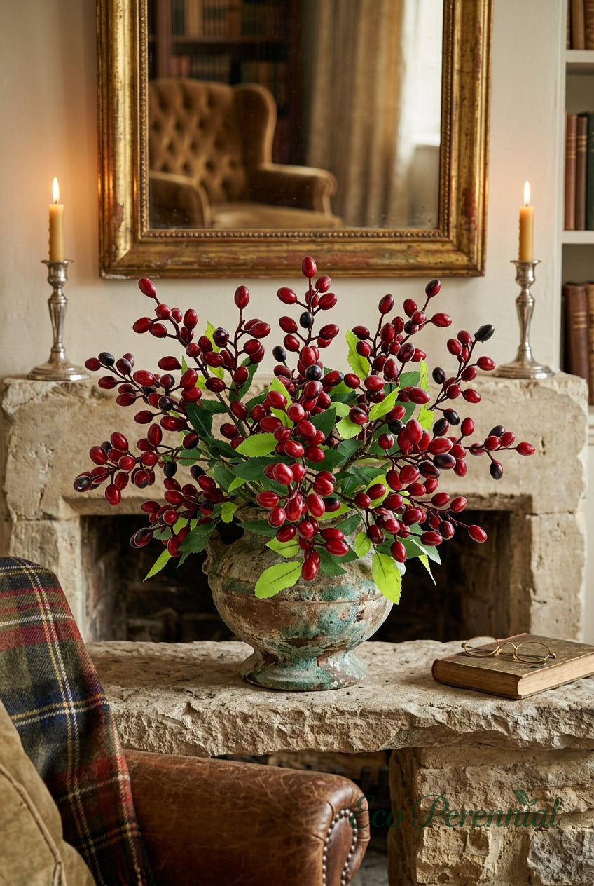14.2" Petite Faux Berry Stems | 6 Colors | Artificial Greenery | Eco Perennial