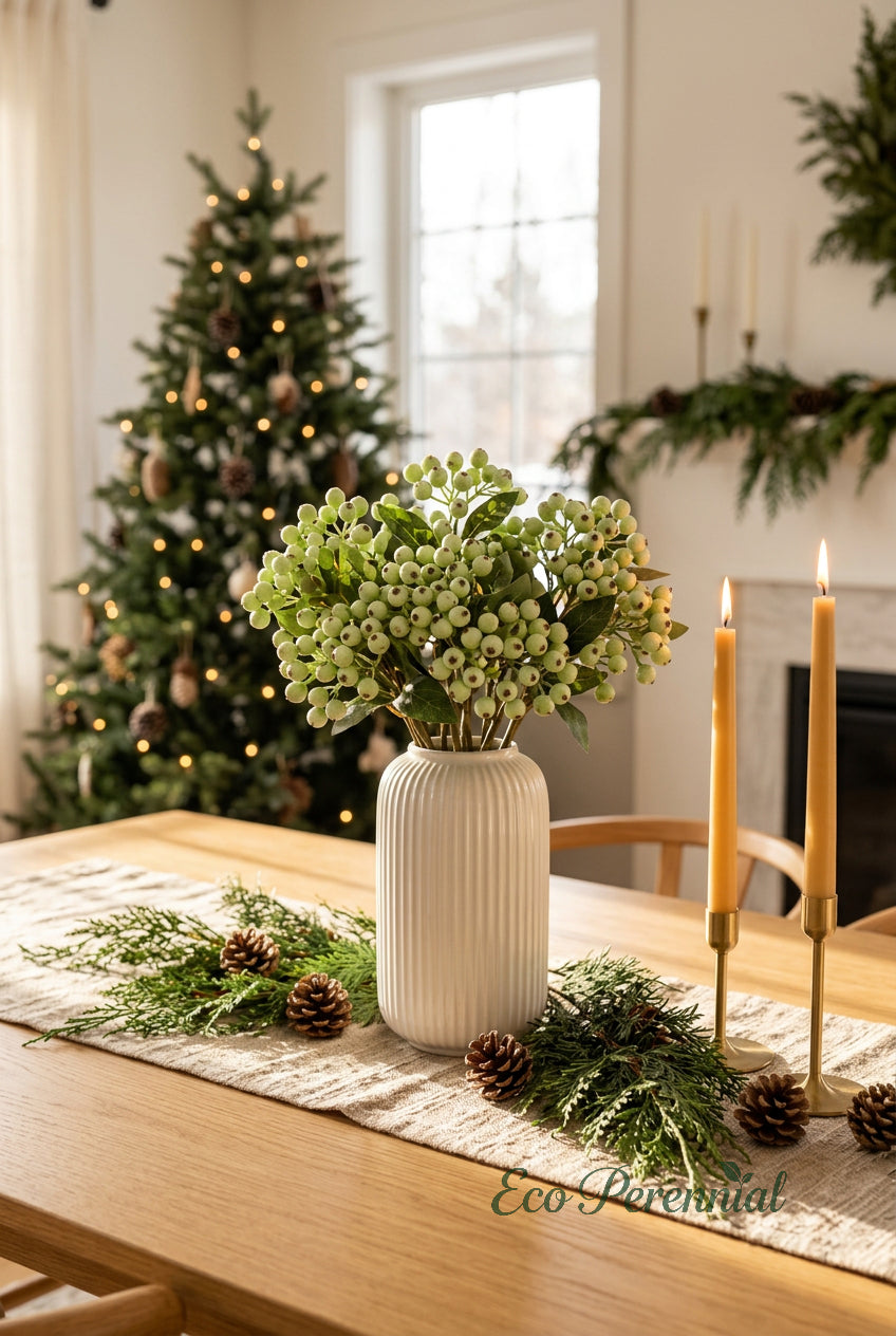 11.4" Petite Faux Berry Stems | 10 Colors | Artificial Greenery | Eco Perennial