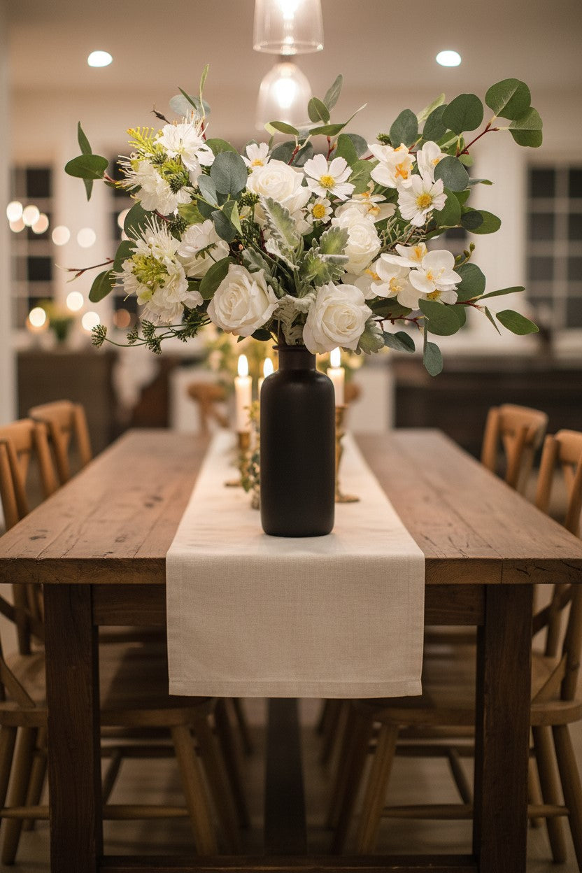 "Champagne Whisper" | Artisan Cream Hand-Tied Bouquet | Artificial Floral Arrangement | Eco Perennial