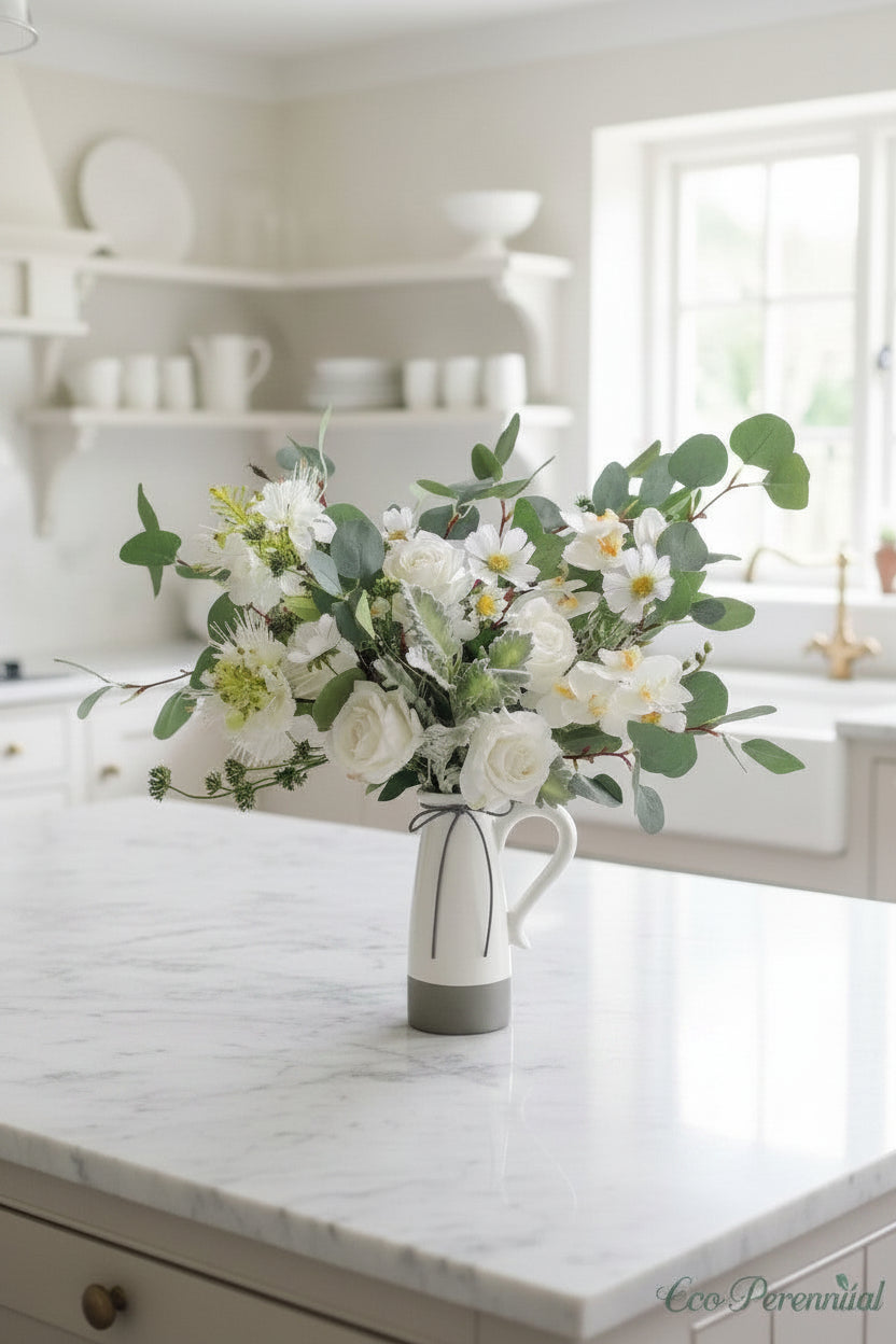"Champagne Whisper" | Artisan Cream Hand-Tied Bouquet | Artificial Floral Arrangement | Eco Perennial