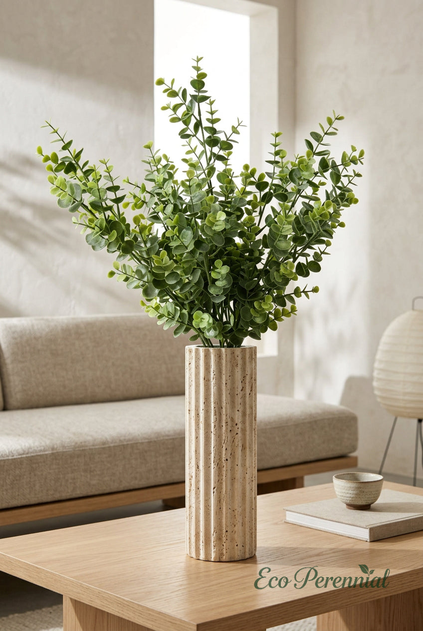 27.6" Real Touch Eucalyptus Stems | 3 Colors | Artificial Greenery | Eco Perennial