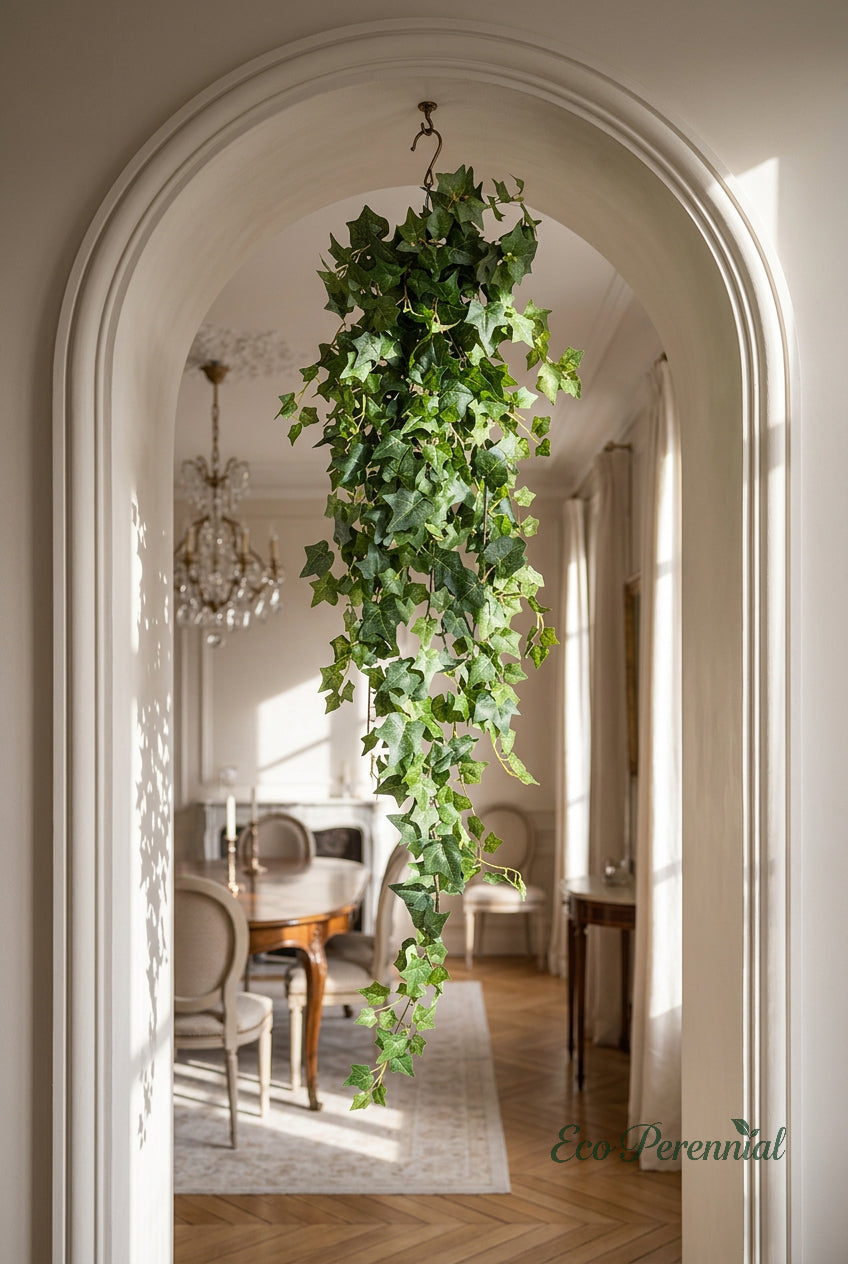 51" Cascading Faux Ivy Vines | 18-Fork Hanging Greenery | Artificial Greenery | Eco Perennial