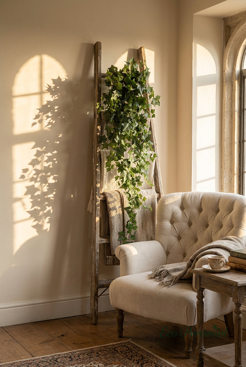 51" Cascading Faux Ivy Vines | 18-Fork Hanging Greenery | Artificial Greenery | Eco Perennial