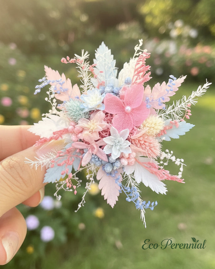 Cotton Candy Real Flower Ring | Genuine Preserved Floral Jewelry | Eco Perennial