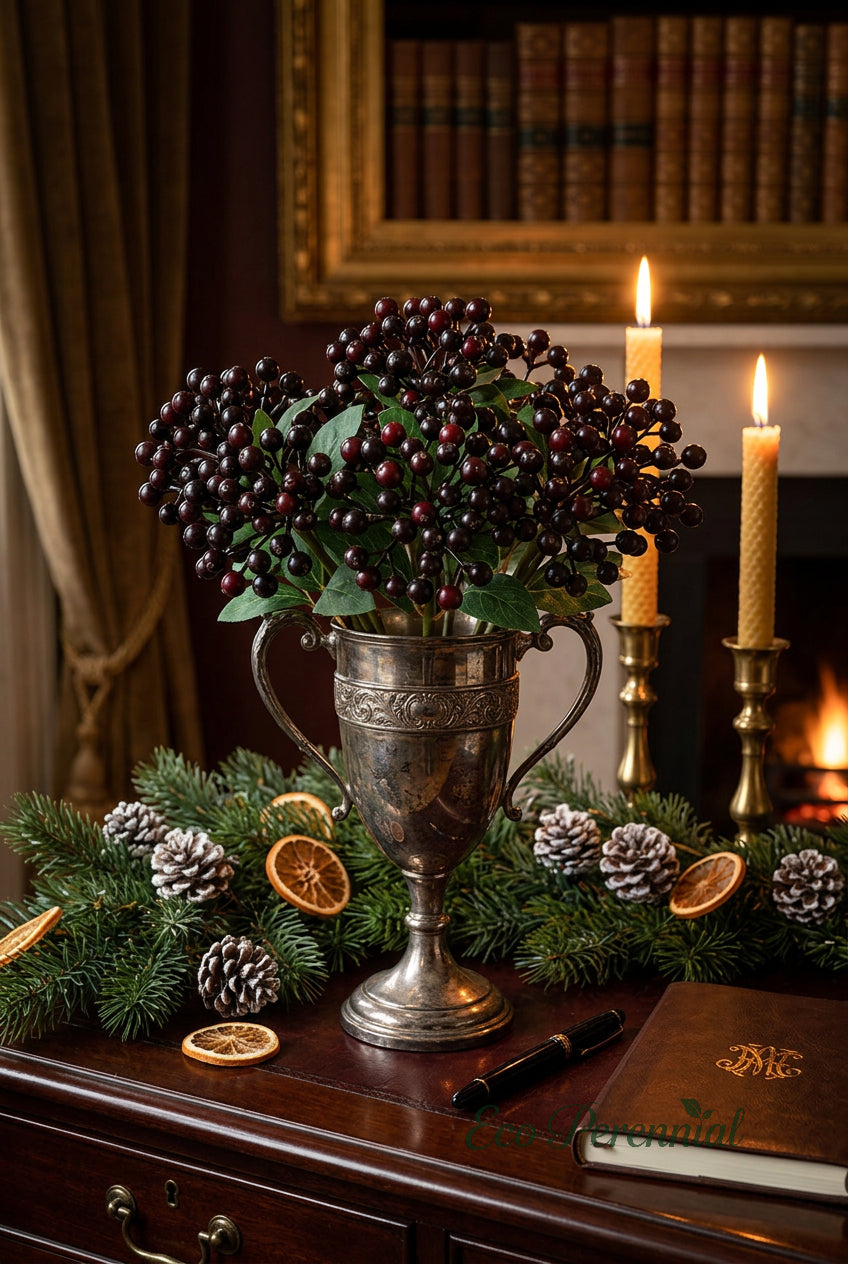 11.4" Petite Faux Berry Stems | 10 Colors | Artificial Greenery | Eco Perennial