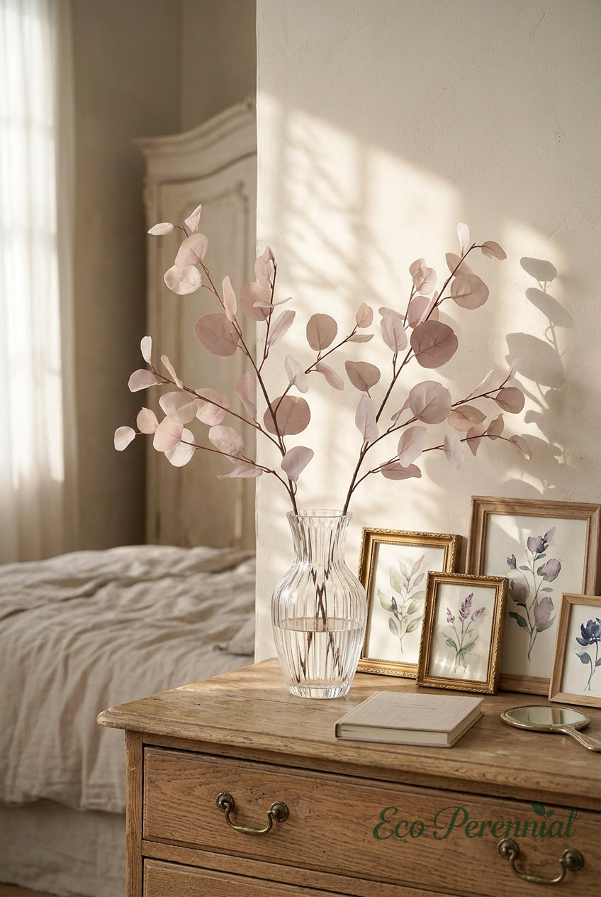 34.3" Autumn Faux Eucalyptus Branches for Fall Decor | Tall Artificial Greenery in 10 Colors | Artificial Greenery | Eco Perennial