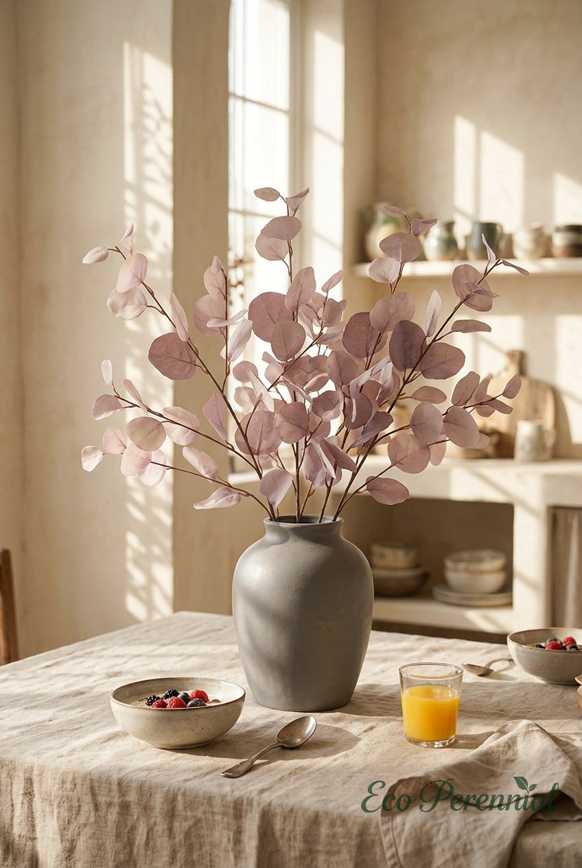 34.3" Autumn Faux Eucalyptus Branches for Fall Decor | Tall Artificial Greenery in 10 Colors | Artificial Greenery | Eco Perennial