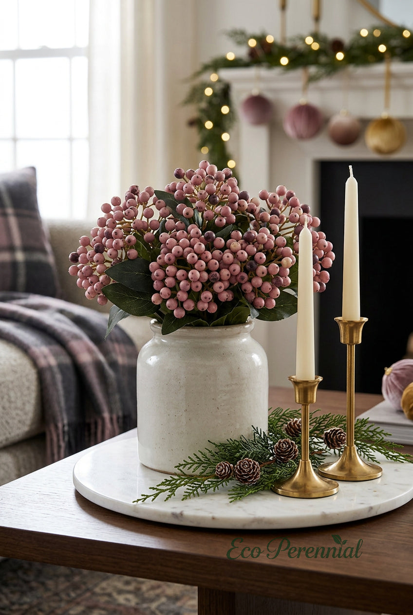 11.4" Petite Faux Berry Stems | 10 Colors | Artificial Greenery | Eco Perennial