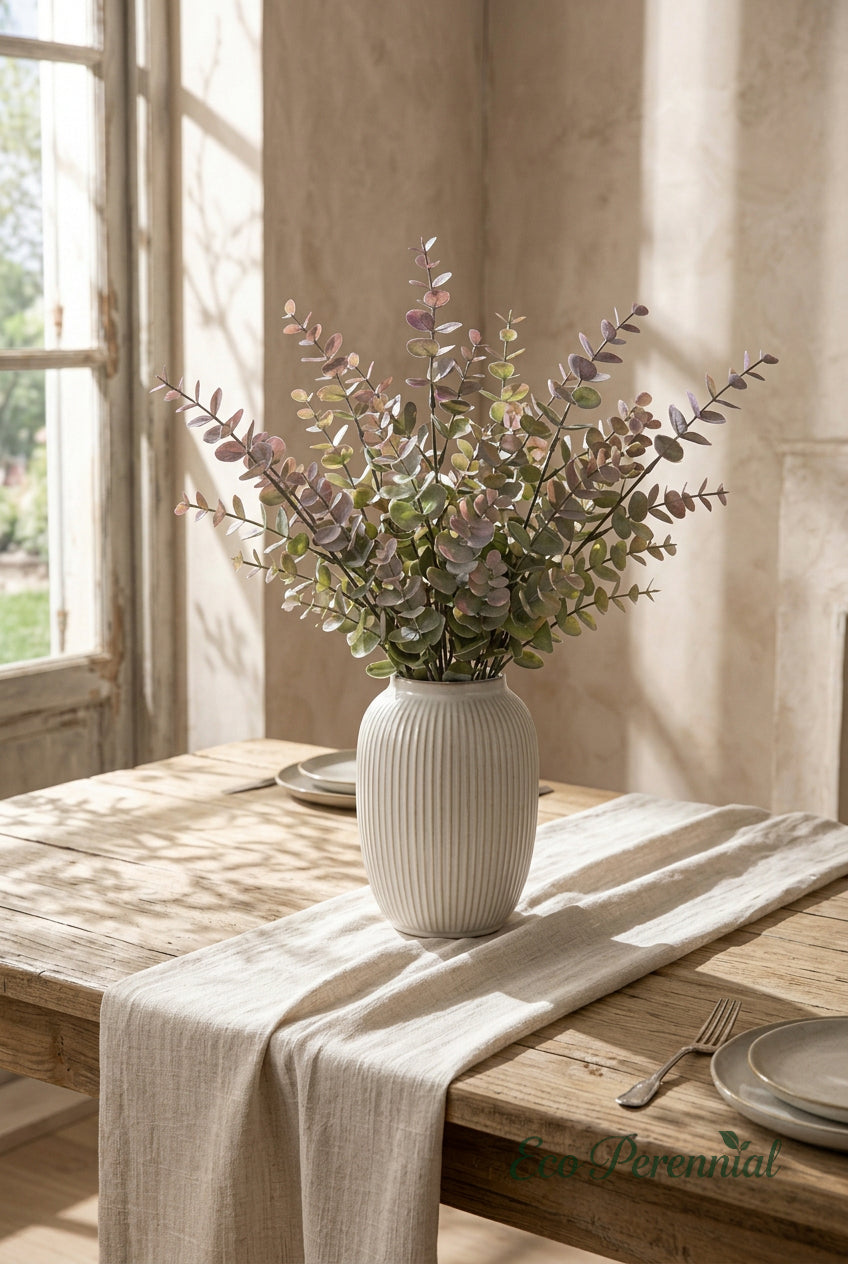 27.6" Real Touch Eucalyptus Stems | 3 Colors | Artificial Greenery | Eco Perennial