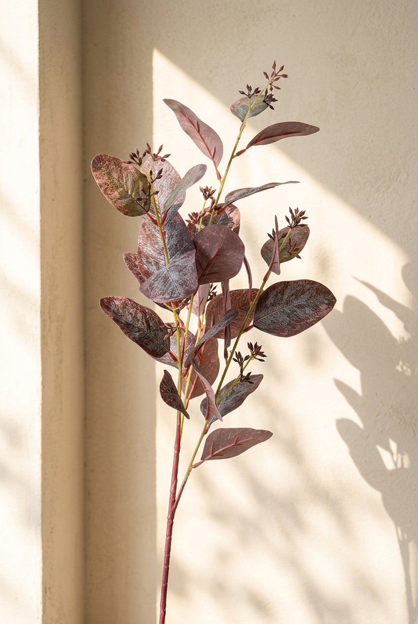 33" Realistic Seeded Silver Dollar Eucalyptus Stem | Eco Perennial | Artificial Greenery | Eco Perennial