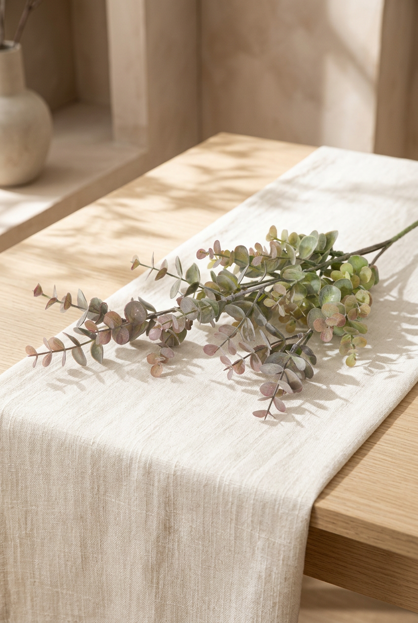 27.6" Real Touch Eucalyptus Stems | 3 Colors Dusty Mauve | Artificial Greenery | Eco Perennial
