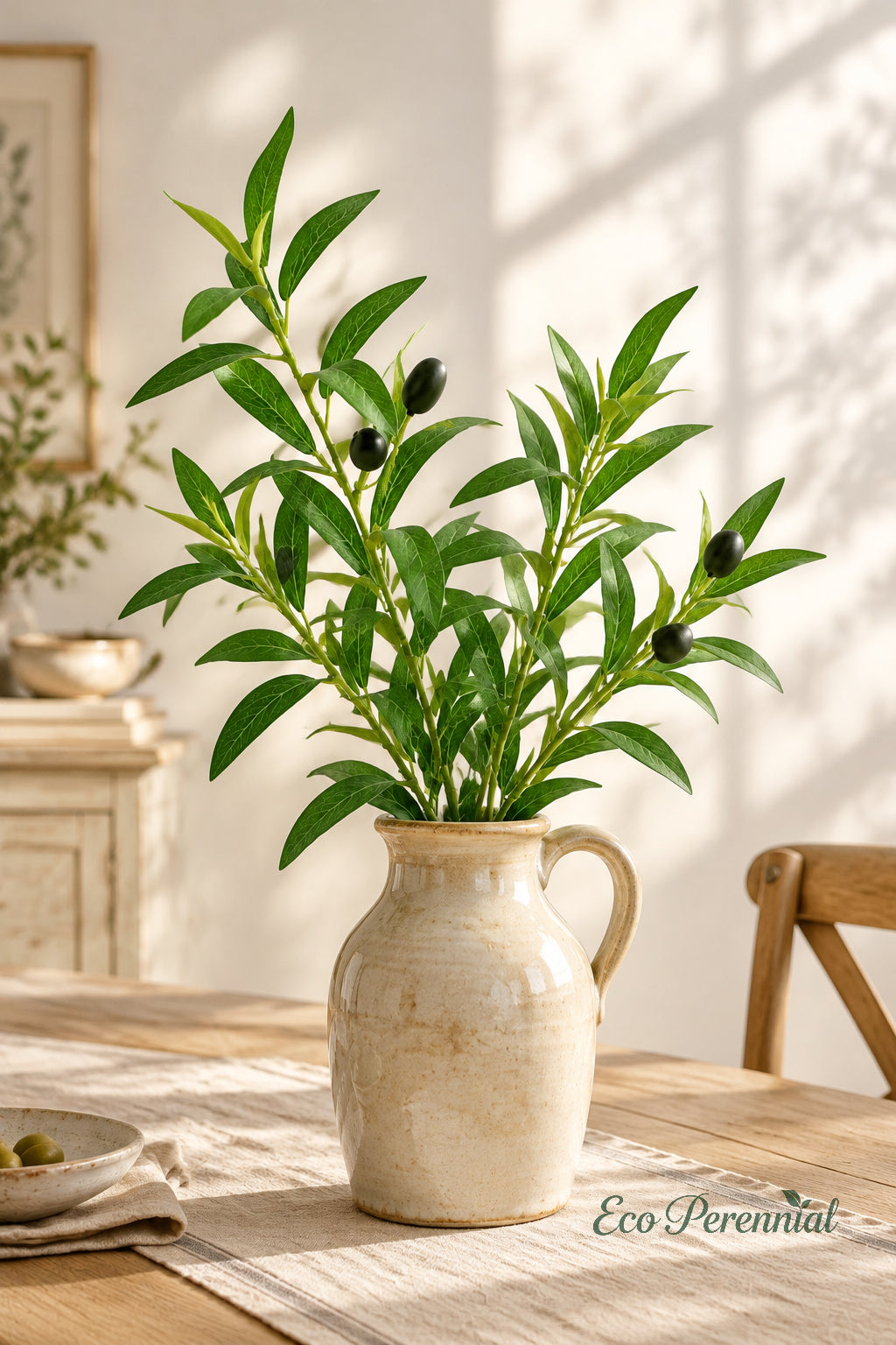 Petite Faux Olive Branches | Seamless, Shed-Resistant Stems | Artificial Greenery | Eco Perennial