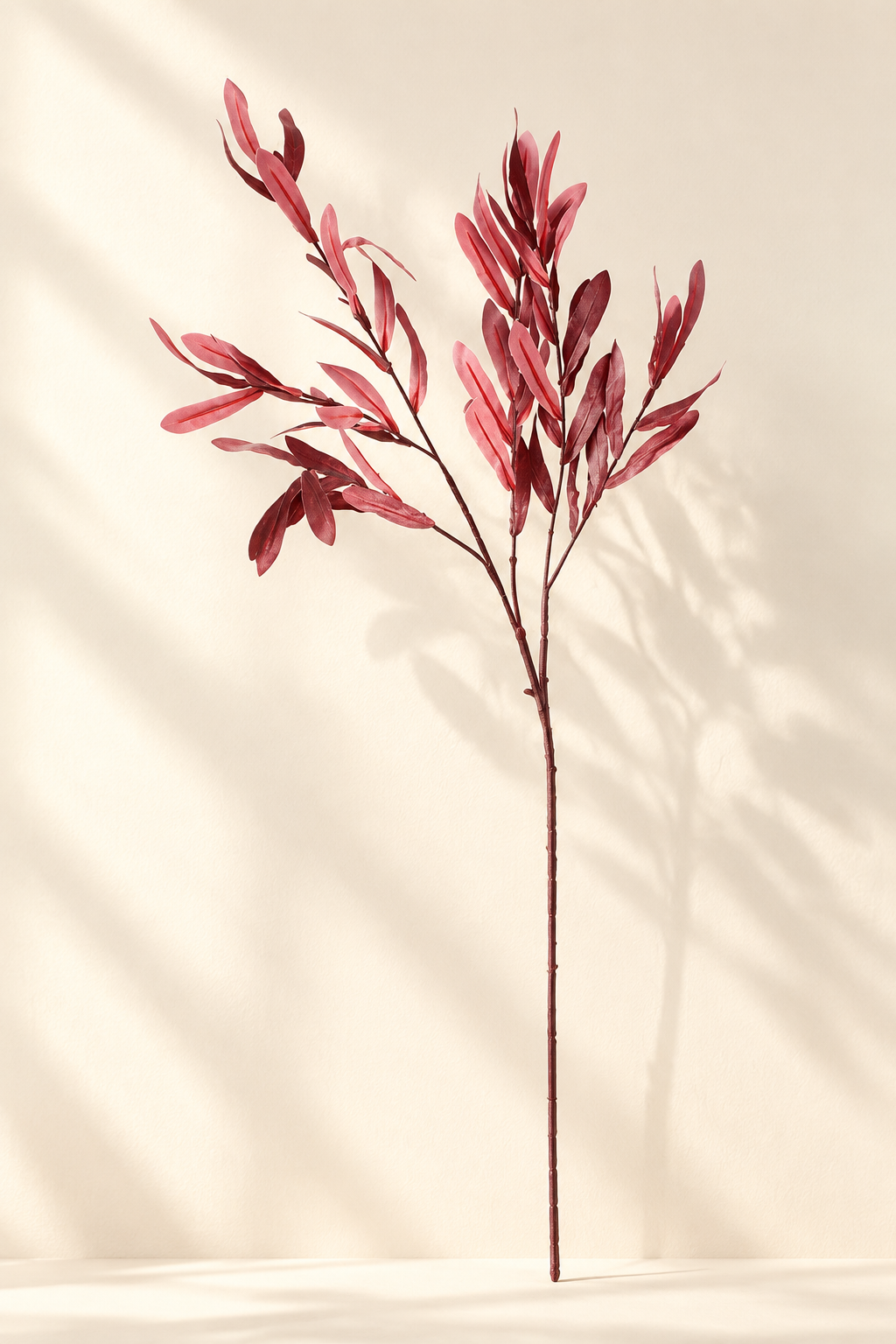 Colorful Faux Olive Branches | 37.5" 6-Fork Stems in 10 Colors Burgundy Red | Artificial Greenery | Eco Perennial
