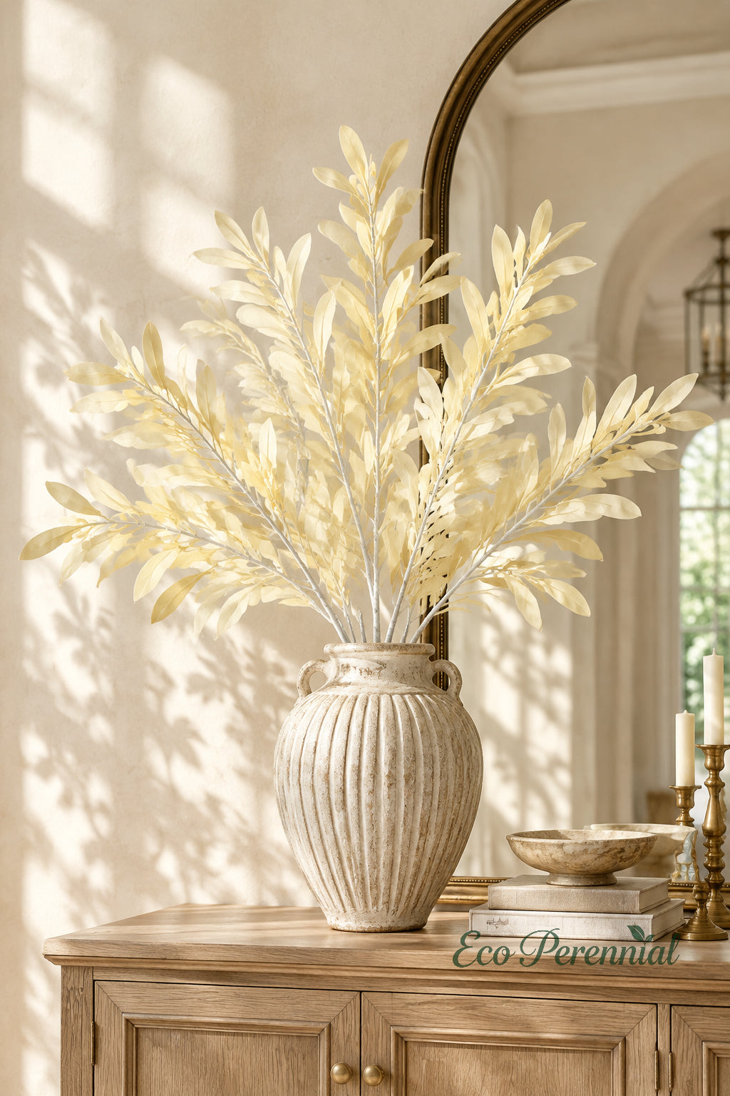Colorful Faux Olive Branches | 37.5" 6-Fork Stems in 10 Colors | Artificial Greenery | Eco Perennial