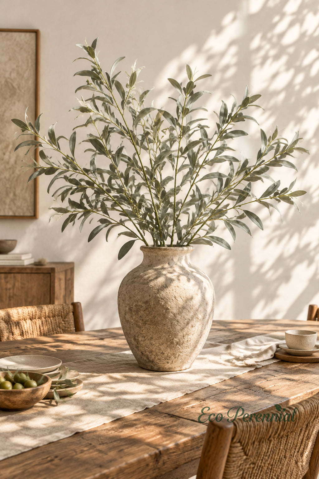 Colorful Faux Olive Branches | 37.5" 6-Fork Stems in 10 Colors | Artificial Greenery | Eco Perennial