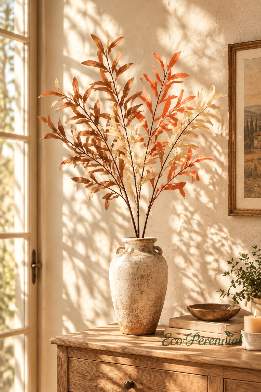 Colorful Faux Olive Branches | 37.5" 6-Fork Stems in 10 Colors | Artificial Greenery | Eco Perennial