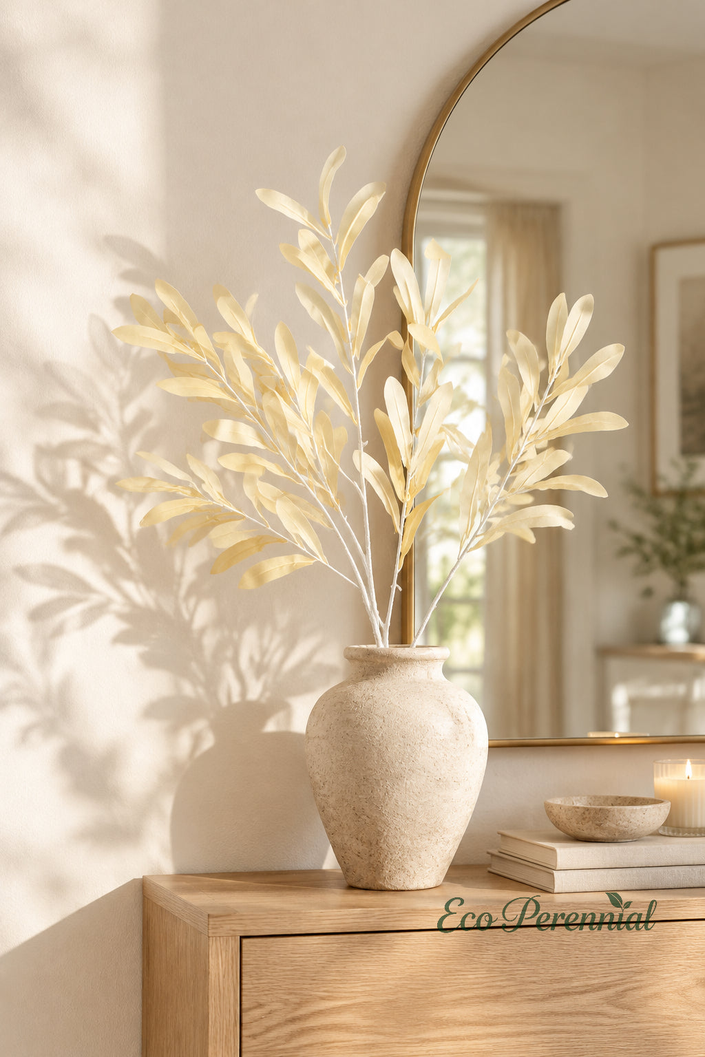 Colorful Faux Olive Branches | 37.5" 6-Fork Stems in 10 Colors | Artificial Greenery | Eco Perennial