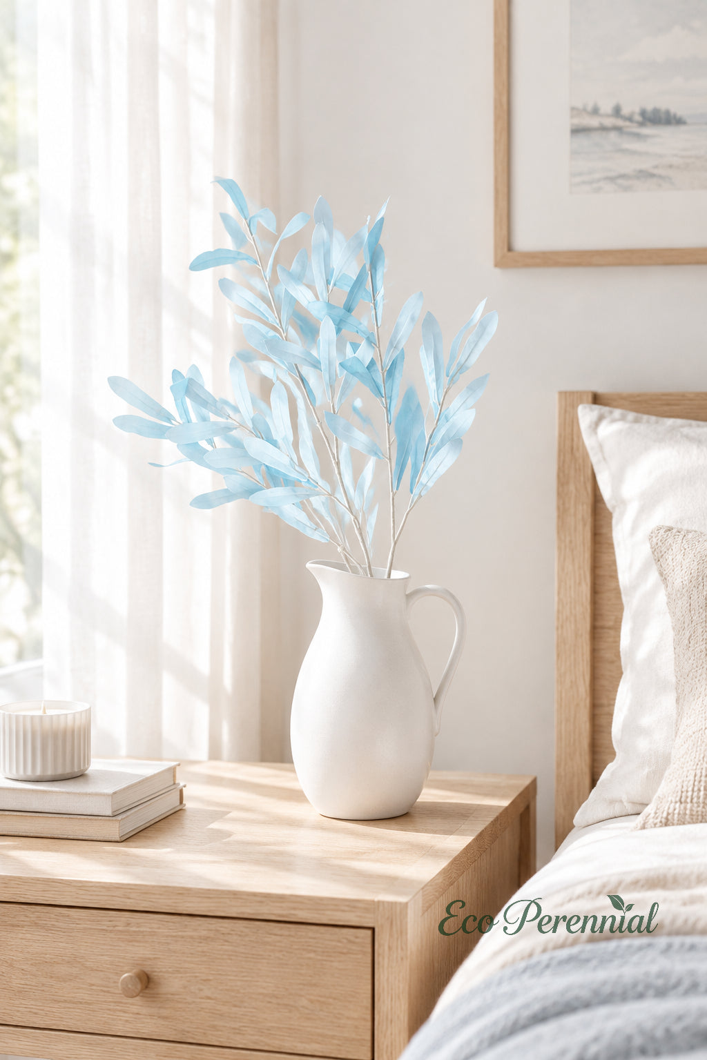 Colorful Faux Olive Branches | 37.5" 6-Fork Stems in 10 Colors | Artificial Greenery | Eco Perennial