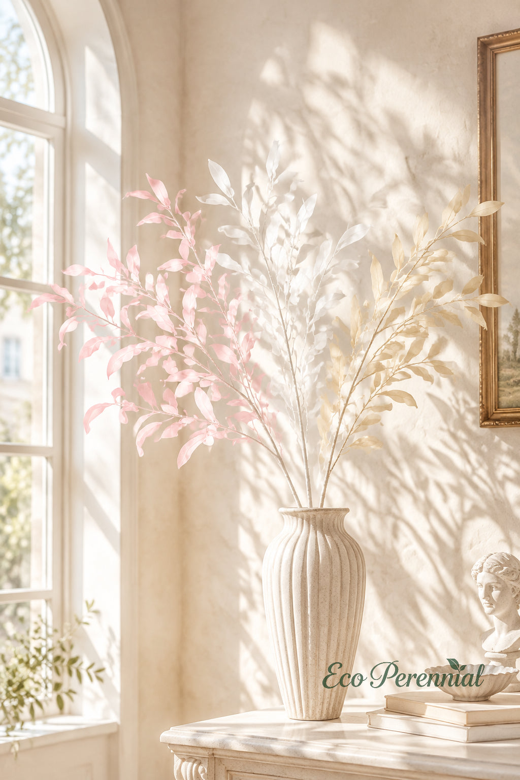 Colorful Faux Olive Branches | 37.5" 6-Fork Stems in 10 Colors | Artificial Greenery | Eco Perennial