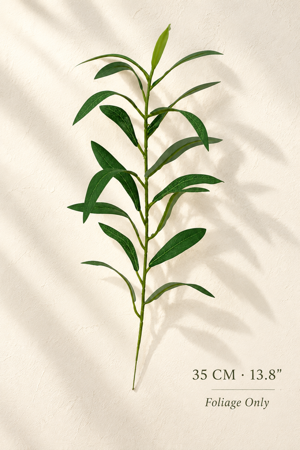 Petite Faux Olive Branches | Seamless, Shed-Resistant Stems Single-Fork · 13.8" · No Fruit | Artificial Greenery | Eco Perennial
