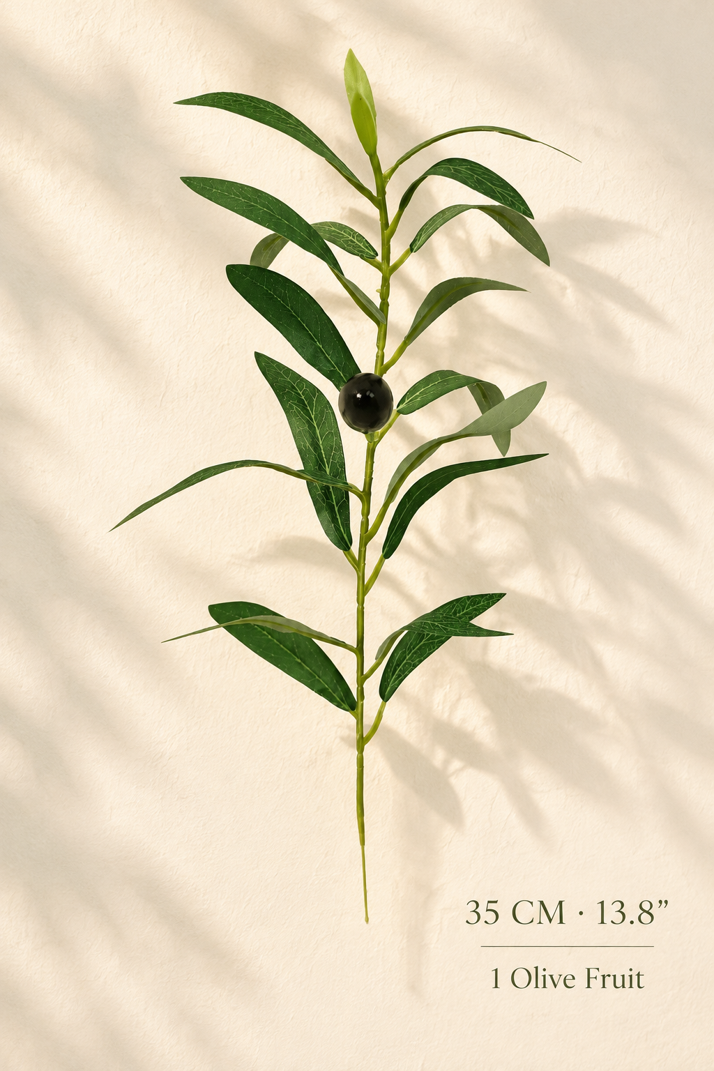 Petite Faux Olive Branches | Seamless, Shed-Resistant Stems Single-Fork · 13.8" · 1 Olive | Artificial Greenery | Eco Perennial