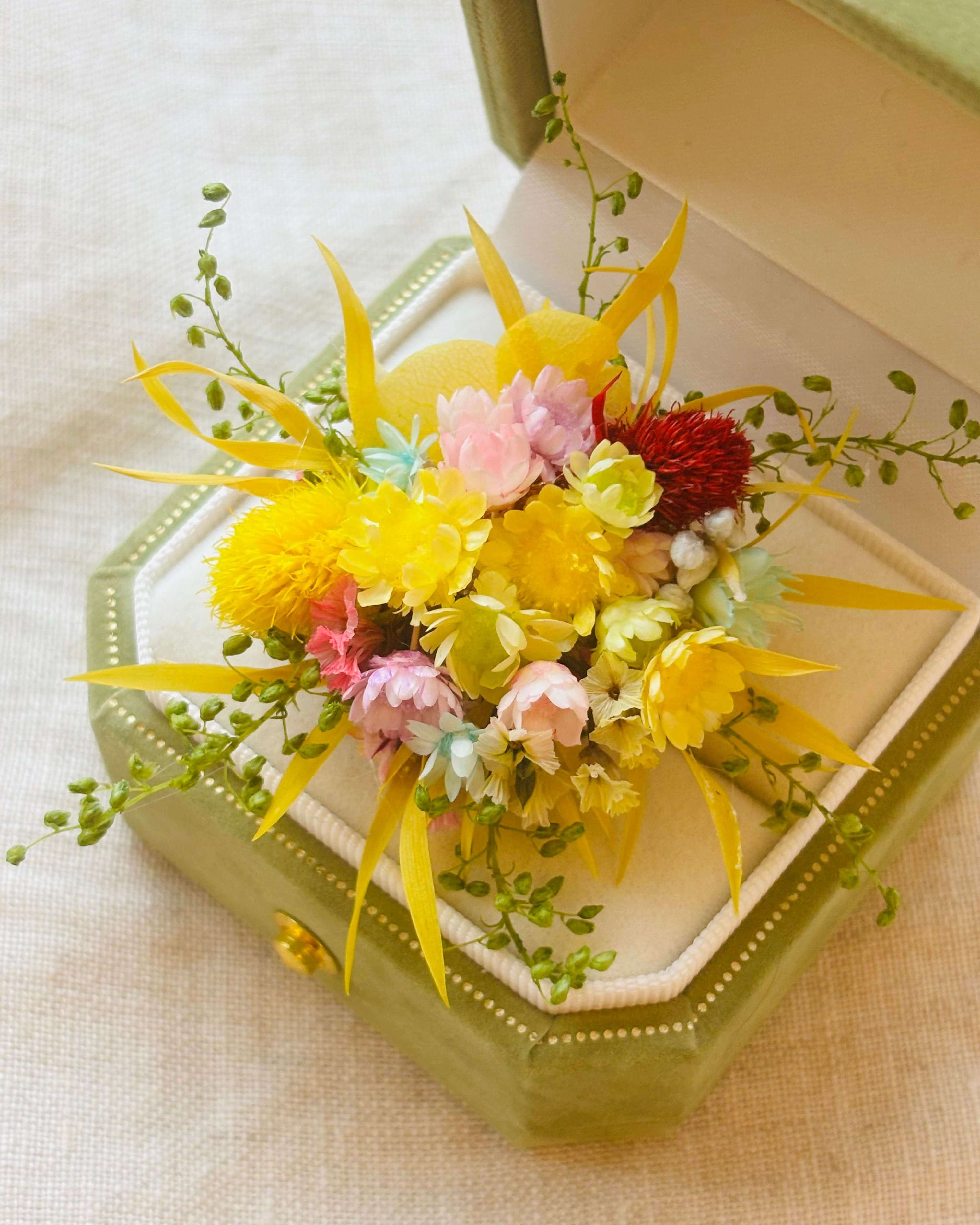 "Artisan’s Surprise" Preserved Flower Ring | Handcrafted Unique Wildflower Bouquet - Eco Perennial | Jewelry | Eco Perennial