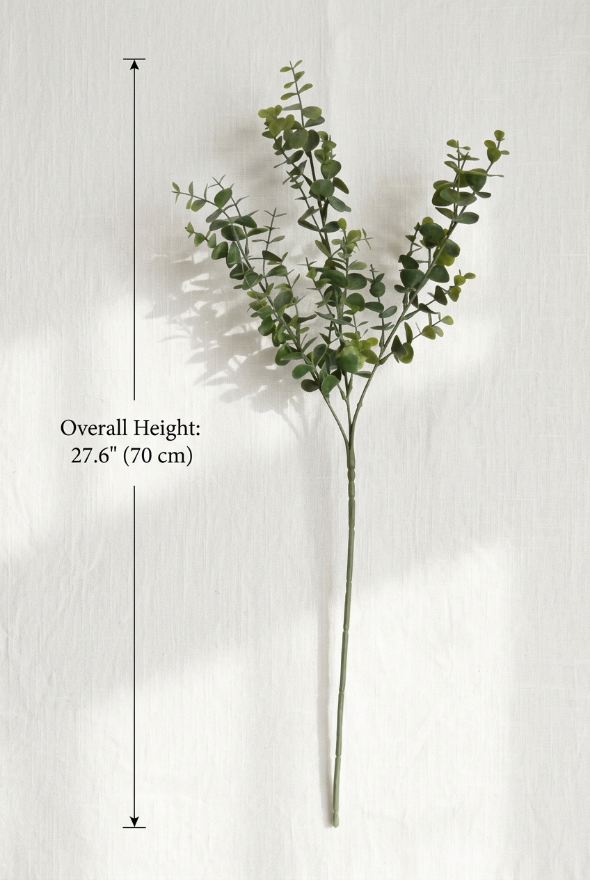 27.6" Real Touch Eucalyptus Stems | 3 Colors | Artificial Greenery | Eco Perennial