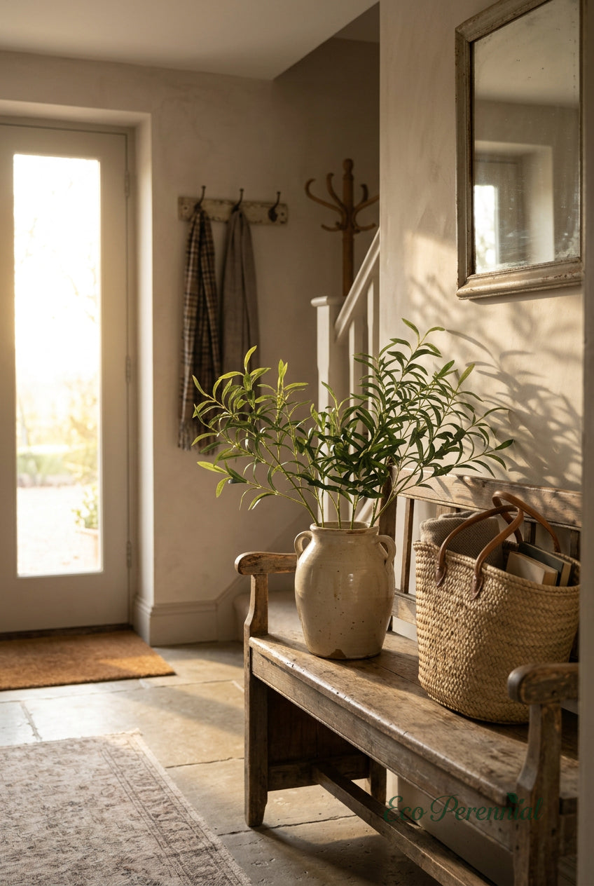 37.4" Faux Olive Branches | Tall 10-Fork Stems | Artificial Greenery | Eco Perennial