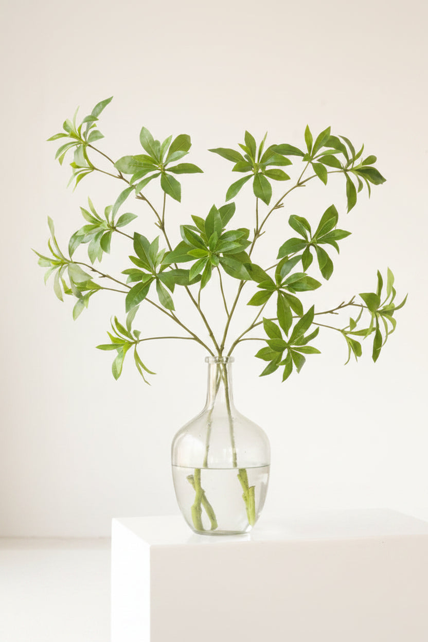 34" Realistic Faux Andromeda Branch | No-Maintenance Artificial Greenery Stem Green | Artificial Greenery | Eco Perennial