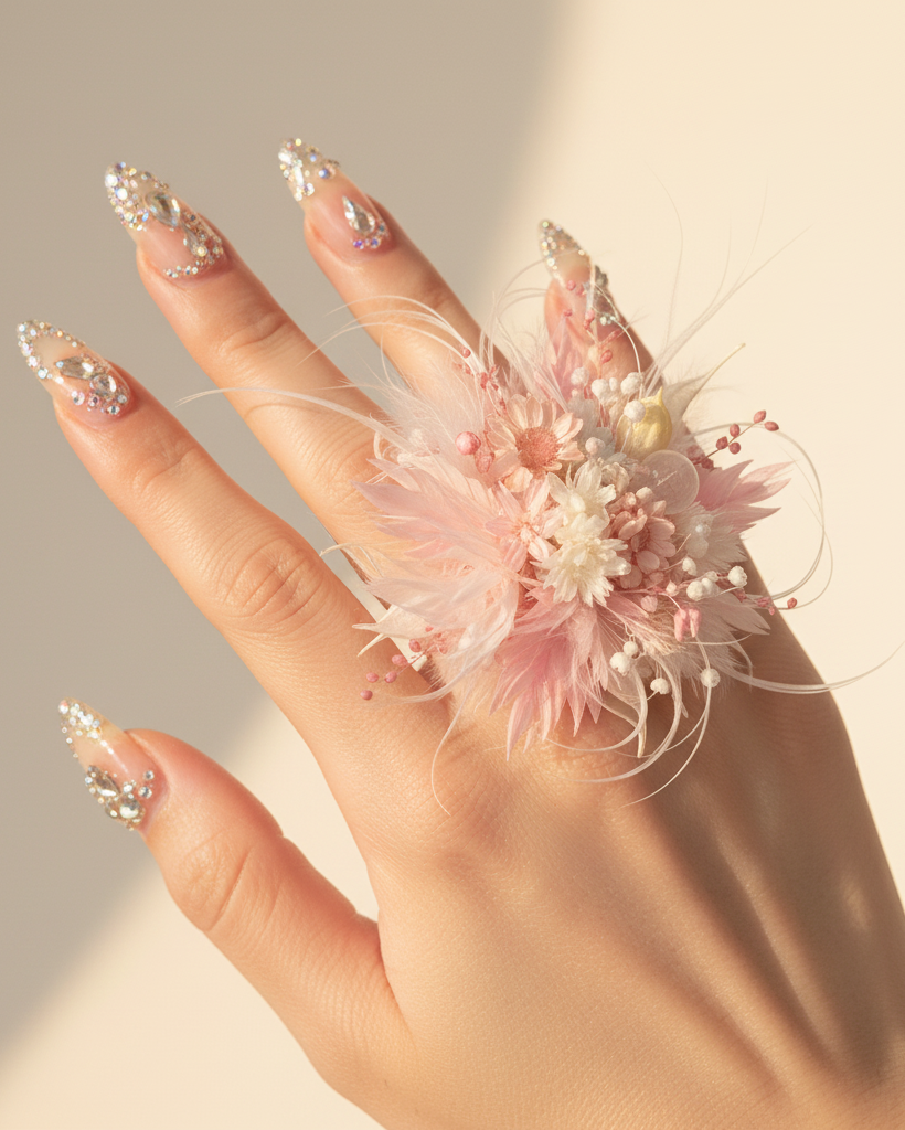 Feather Dream Wildflower Ring | Preserved Botanical Floral Jewelry | Eco Perennial