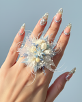 Feather Dream Wildflower Ring | Preserved Botanical Floral Jewelry | Eco Perennial