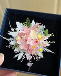 Feather & Pearl Preserved Flower Ring – Handcrafted Eternal Floral Jewelry Pink White Green | Realistic Faux Silk Flowers for Home Decor - Eco Perennial