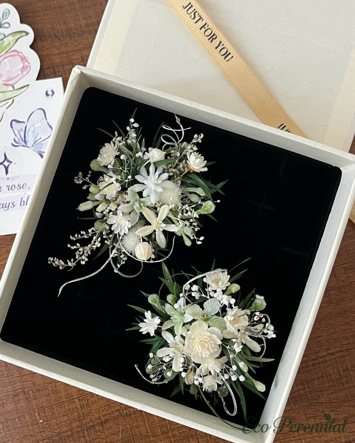 White Garden Flower Ring | Handcrafted Real Floral Statement Ring | Eco Perennial