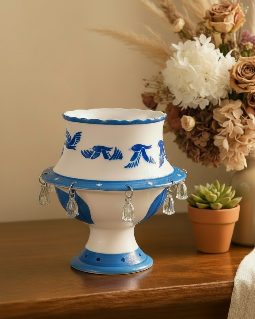 Spinning Bird Ceramic Cup Decor | Handcrafted Rotating Teacup | Eco Perennial