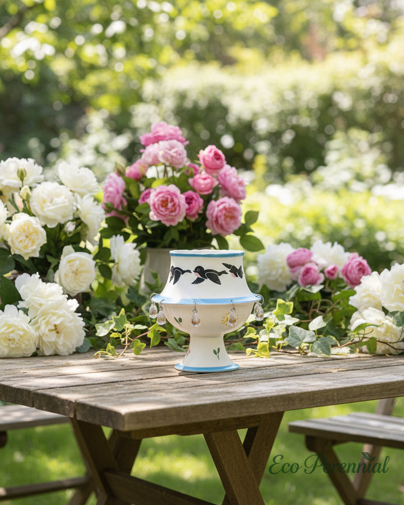 Spinning Bird Ceramic Cup Decor | Handcrafted Rotating Teacup | Eco Perennial