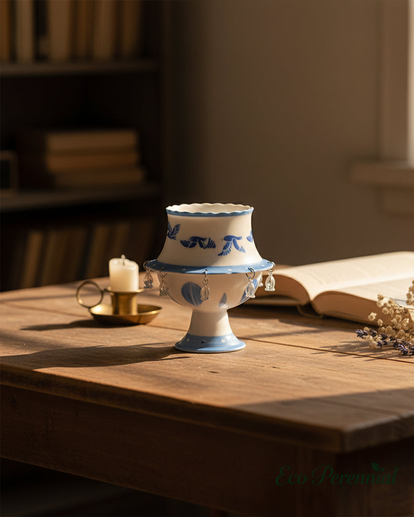 Flying Bird Spinning Ceramic Cup lifestyle scene — cozy home decor ceramic gift
