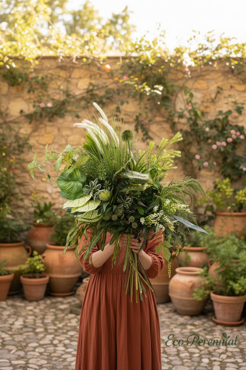 Forest Green Faux Botanical Bouquet | Eucalyptus, Olive & Greenery | Eco Perennial | Artificial Botanical Arrangement | Eco Perennial
