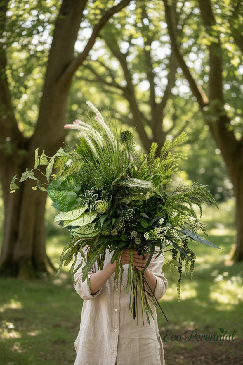 Forest Green Faux Botanical Bouquet | Eucalyptus, Olive & Greenery | Eco Perennial | Artificial Botanical Arrangement | Eco Perennial