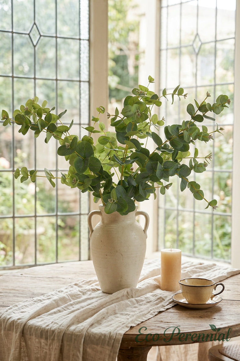 37.4" Tall Faux Eucalyptus Branches | 3 Colors | Artificial Greenery | Eco Perennial