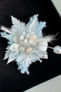 Frozen Garden Preserved Flower Ring – Handcrafted Eternal Floral Jewelry Blue White | Realistic Faux Silk Flowers for Home Decor - Eco Perennial